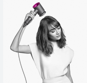 Secador iónico tipo dyson con accesorios